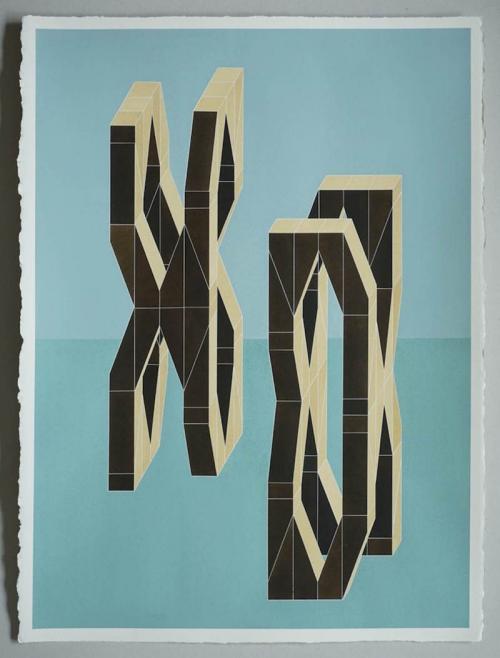 Michel Rein: Raphael Zarka, Brook Taylor (4), encre sur papier, 46x60,5cm, 2014.