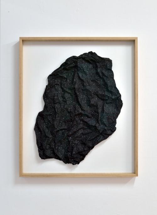 Archiraar Gallery: Caroline Le Méhauté, Topologie du vide IV, blackstone and acrylic on paper, 110x90cm, 2015.