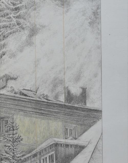 Galerie Nadja Vilenne: Valérie Sonnier, Sans titre, Crayon, crayons de couleur et cire sur papier, 33,5 x 41,5cm, 2015.