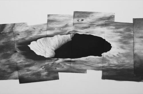 Galerie Laurence Bernard: Caroline Corbasson, Crater, Charbon sur papier, 9x(105x75cm), 2013.