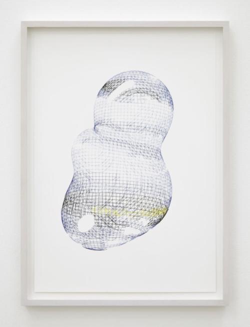 Narrative Projects: Harm van den Dorpel, Metaballs 2, Semi automatic drawing on Hahnemühle paper, 46x34cm, 2017.