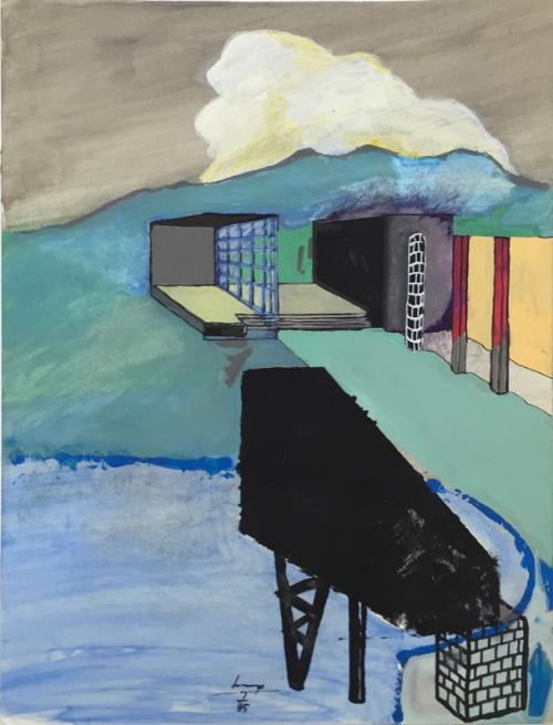 Betts Project: Lars Lerup, 1234 House_5, gouache on paper, 24x18cm, 1985.