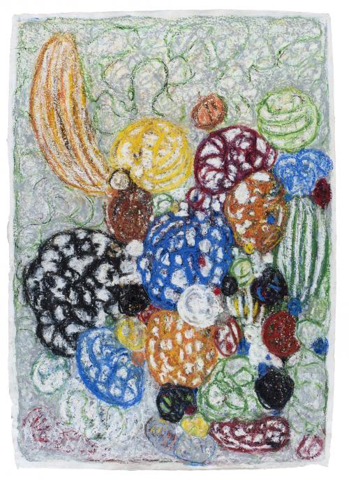 Galerie La Forest Divonne: Jeff Kowatch, Pulp, Wax, Color #2, pastels on paper, 134 x 95 cm, 2018.