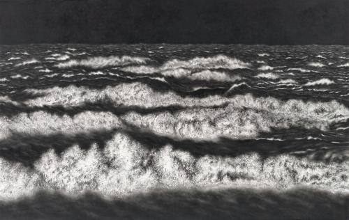 Livingstone Gallery: Raquel Maulwurf, Black sea XII, charcoal pastel on museum board, 152 x 241cm, 2017.