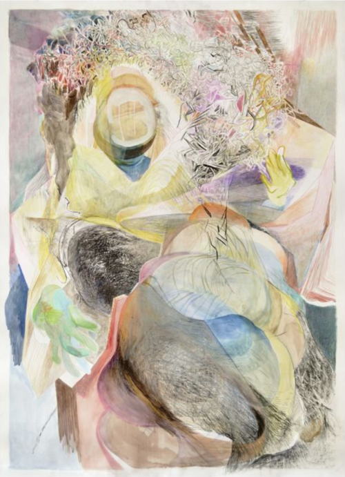 Galerie DuflonRacz: Bettina Carl, Ballade, Mischtechnik auf Papier, 208 x 150 cm, 2003/14.